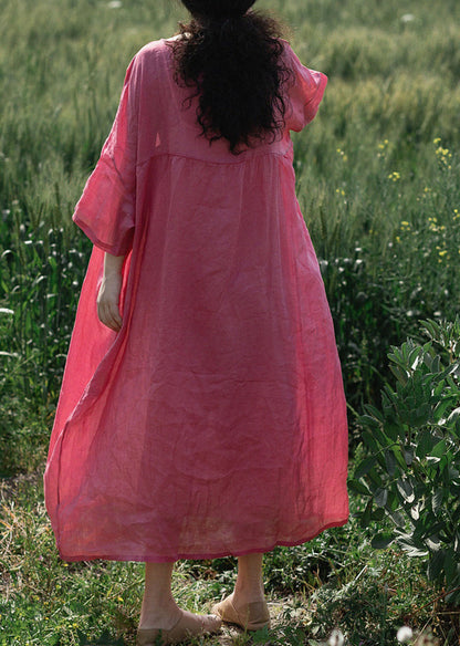 edoa Oversized Ramie High Waist Dress