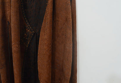 Reversible Mud Silk Jacquard Long Vest to0159 X153