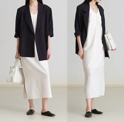 edoa Elegant Silk Gathered Dress 