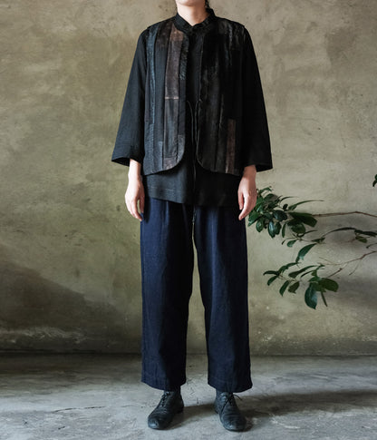 edoa Mud Silk Patchwork Vest 