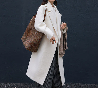 EDOA Double-breasted Alpaca Cocoon Coat