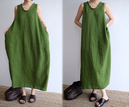 edoa Relaxed Sleeveless Cocoon Dress 