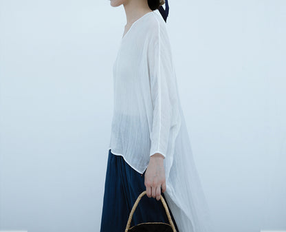 edoa Crumpled Ramie Smock