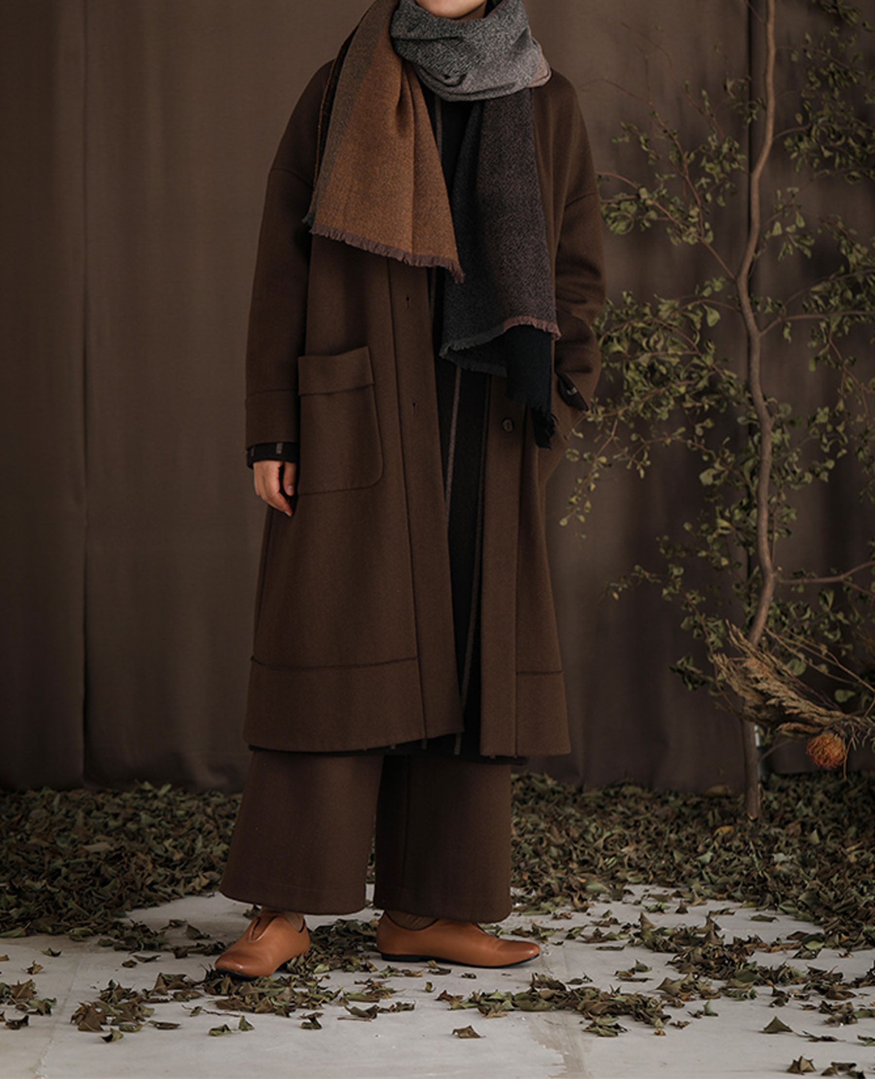 edoa Pure Wool Cardigan Coat