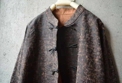 edoa Cracked Mud Silk Short Chinese Jacket