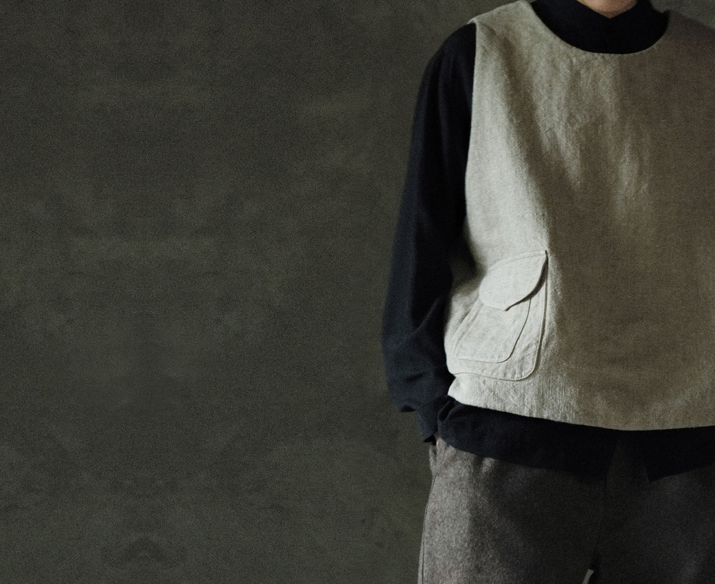 edoa Flax Linen Padded Vest