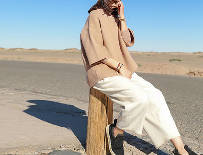 edoa Double Faced Wool Pullover Coat 