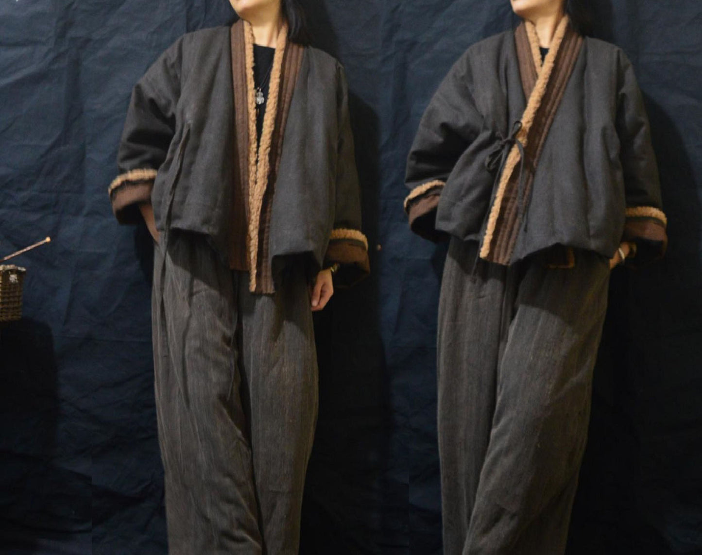 Mud Tussah Silk Goose Down Jacket ja0041 A453