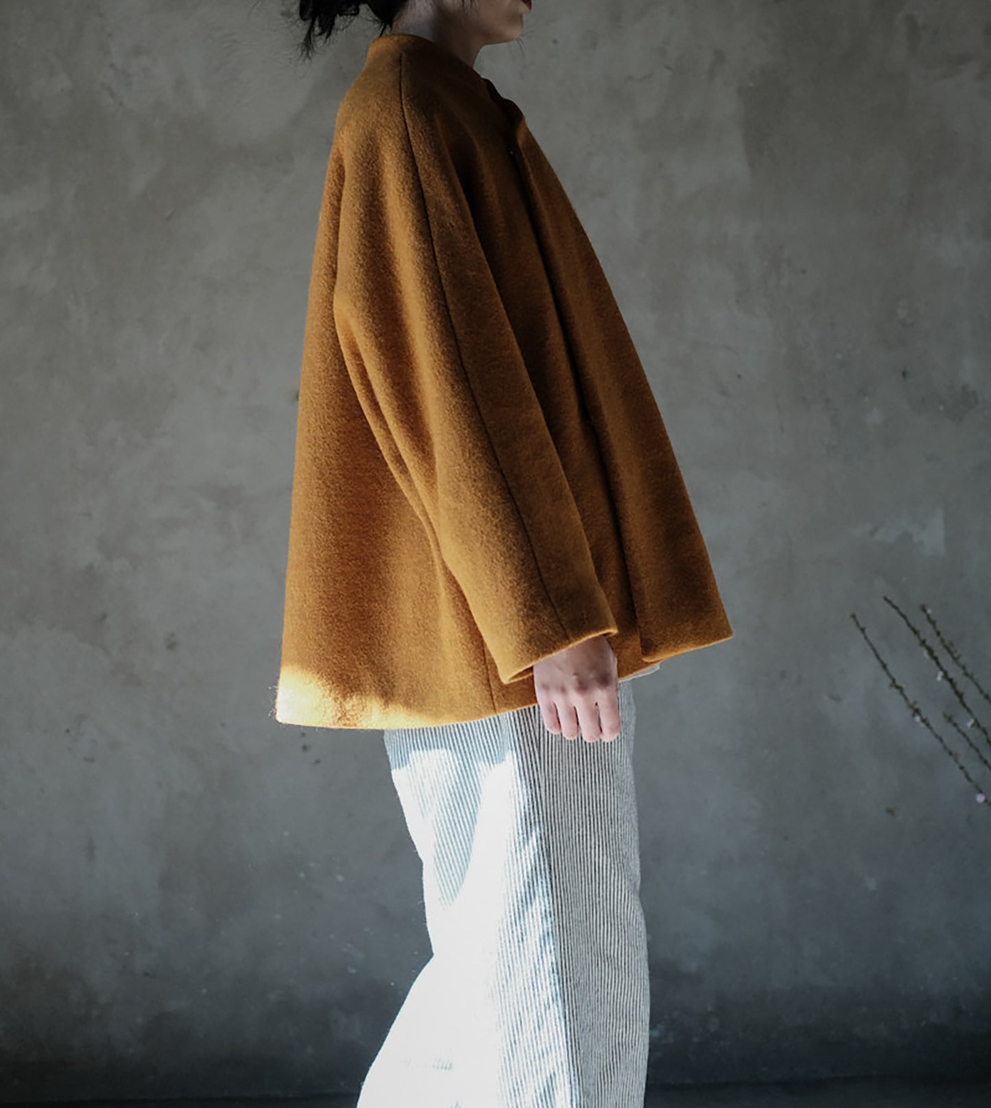 EDOA Wool Diagonal Placket Chinese Jacket