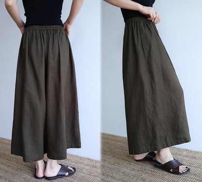 edoa  Linen Wide Leg Pants