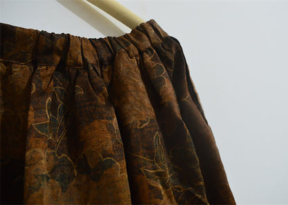 Printed Mud Silk Charmeuse Skirt sk0035 X171