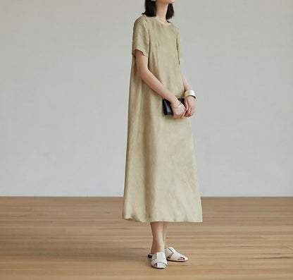 edoa Distressed Mulberry Silk A-line Dress