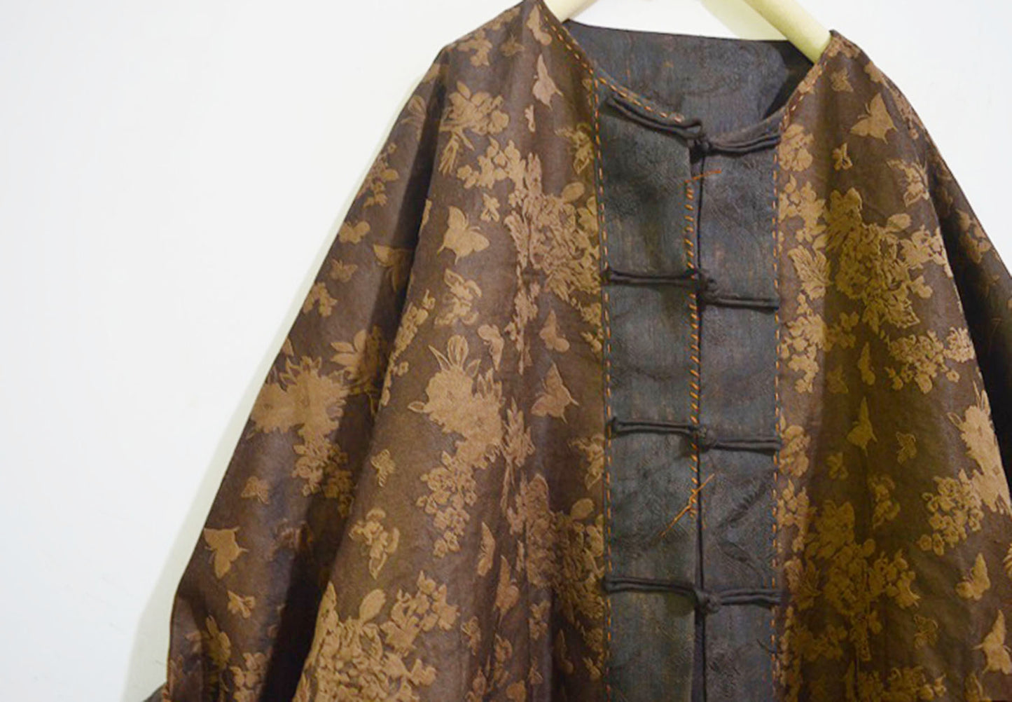 edoa Plant Dyed Silk Jacquard Chinese Jacket