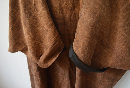 edoa Reversible Loose Fitting Cracked Mud Silk Dress 