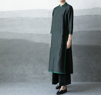 edoa Cracked Mud Silk A-line Qipao 