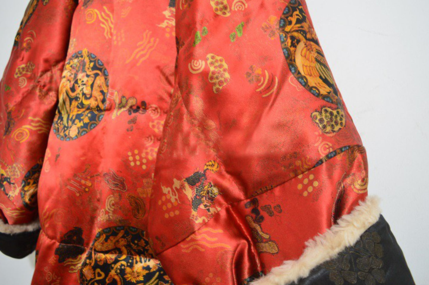 edoa Mulberry Silk Goose Down Chinese Coat