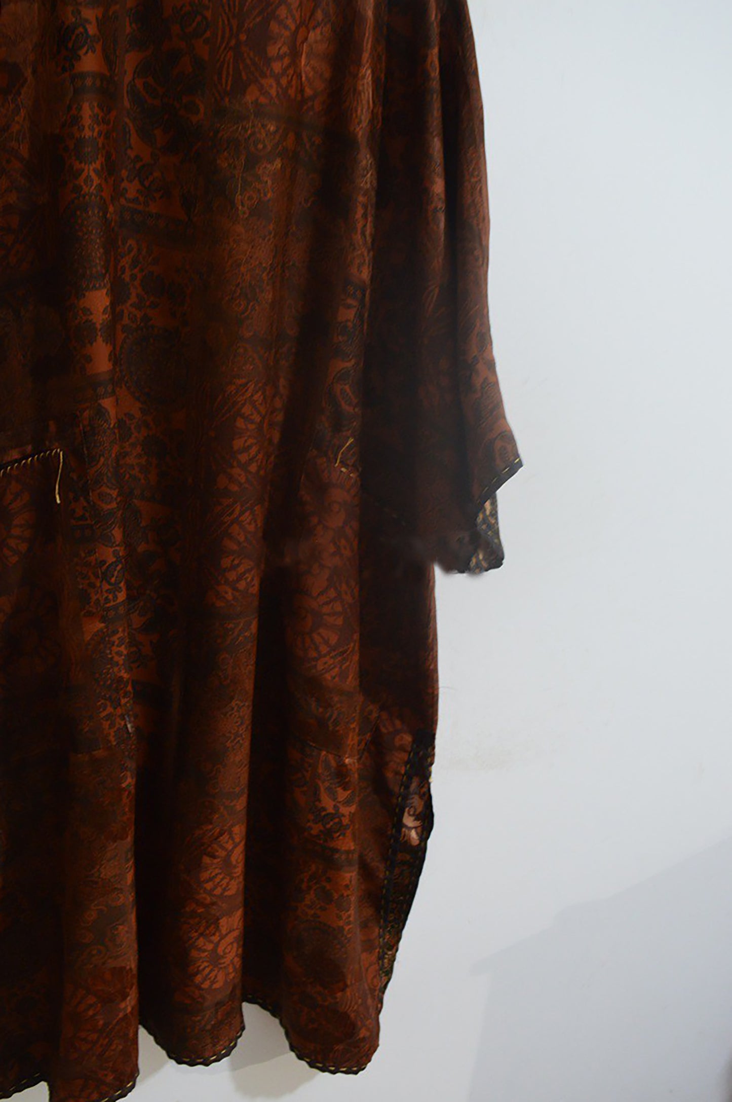 Reversible Printed Mud Silk Dress with Chinese Paper Cutting Pattern dr0142 X273