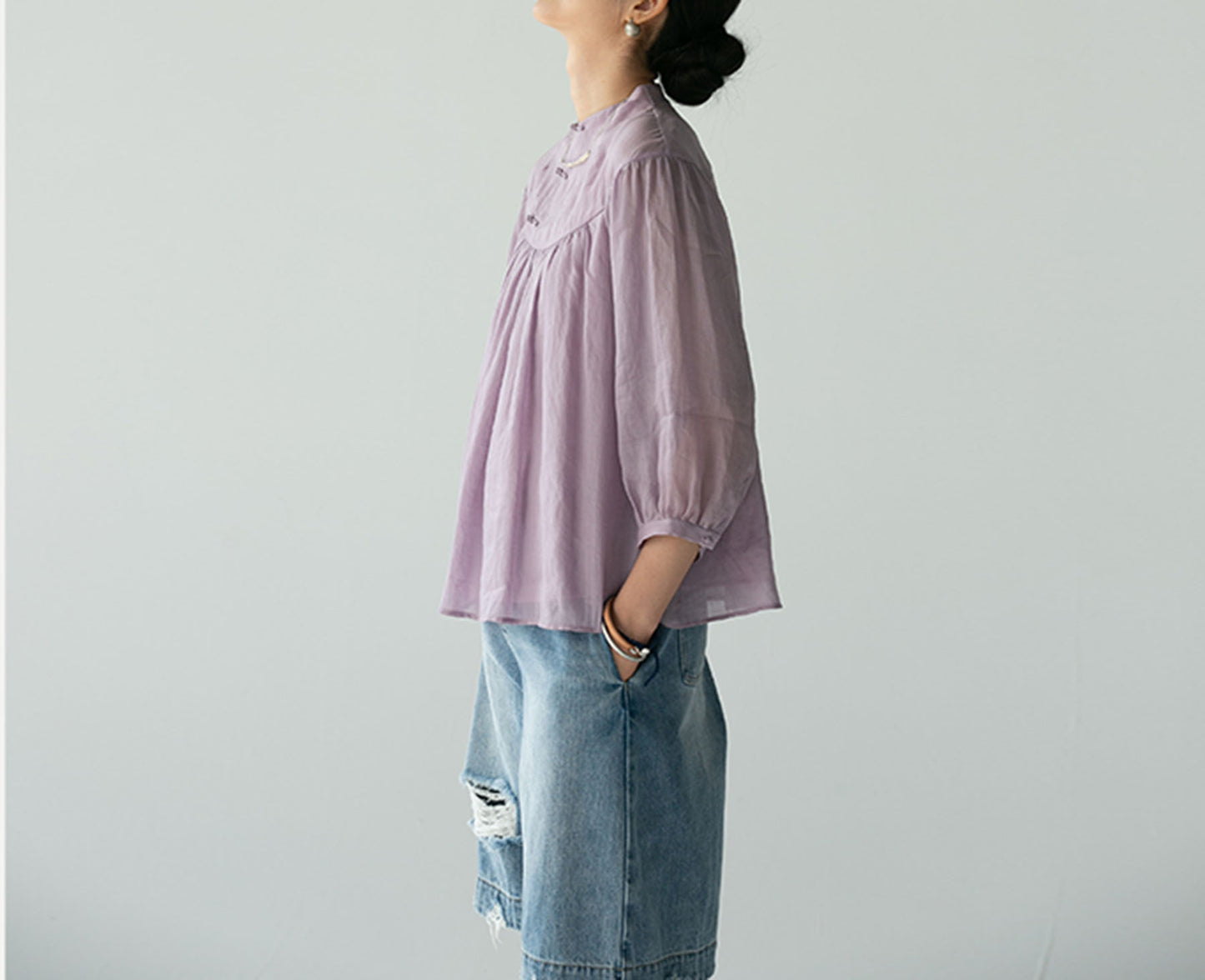 Ramie Flared Top to0028 E082