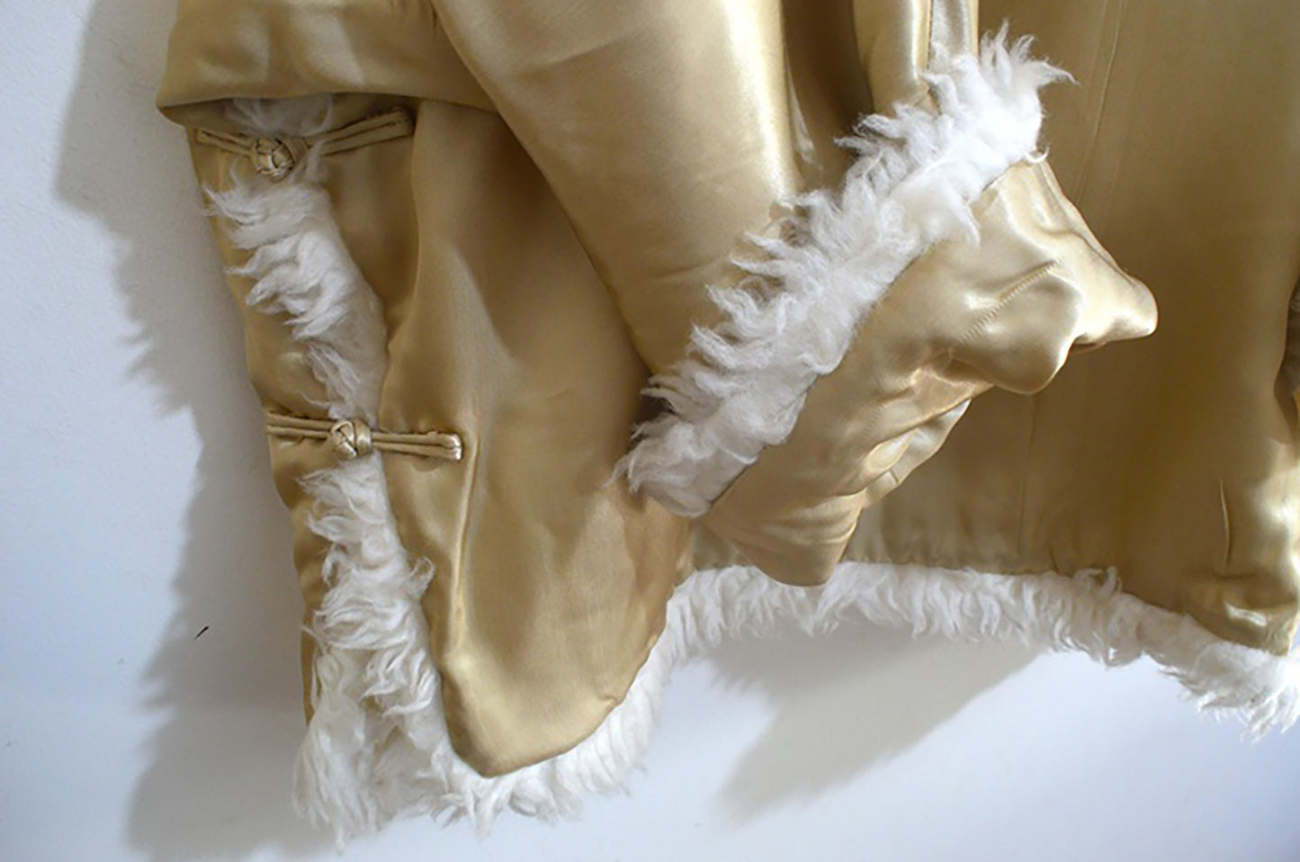 Oversized Heavy Weight Silk Satin Faux Fur Coat co0103 X296