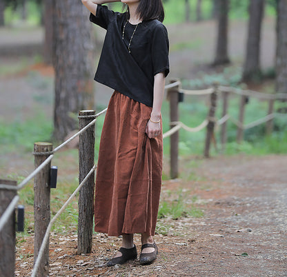 edoa Cracked Mud Silk Top