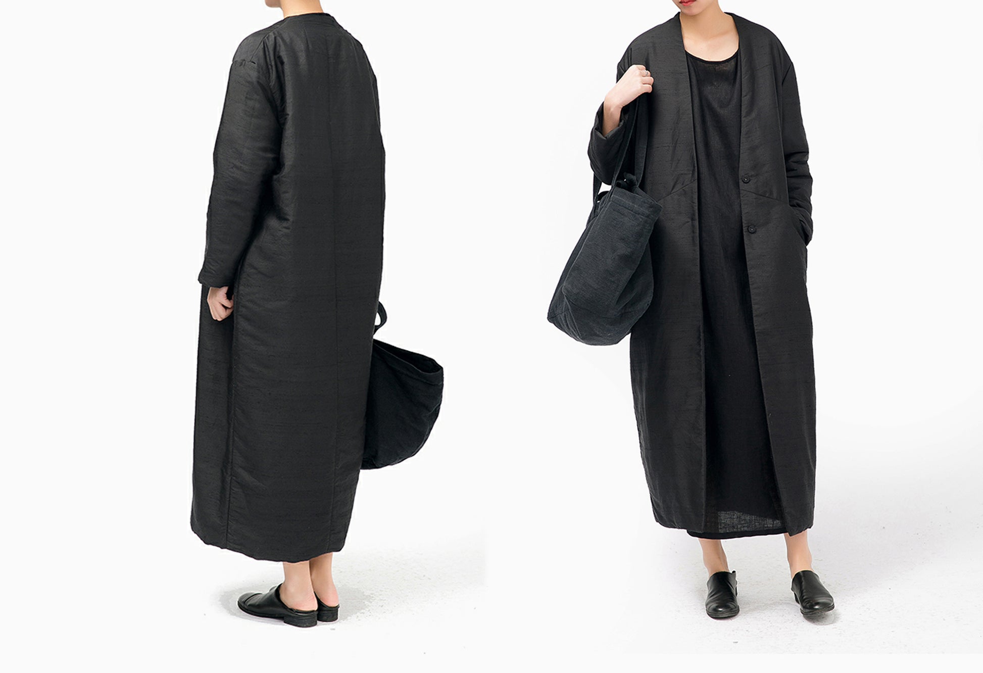 edoa Light Weight Dupioni Silk Padding Coat 