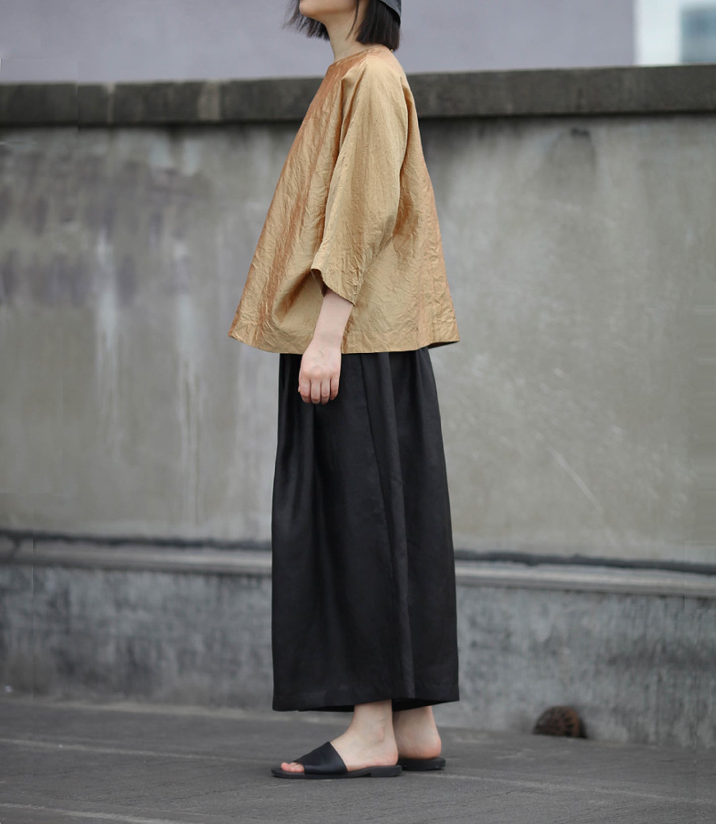 edoa Golden Dupioni Silk Shirt