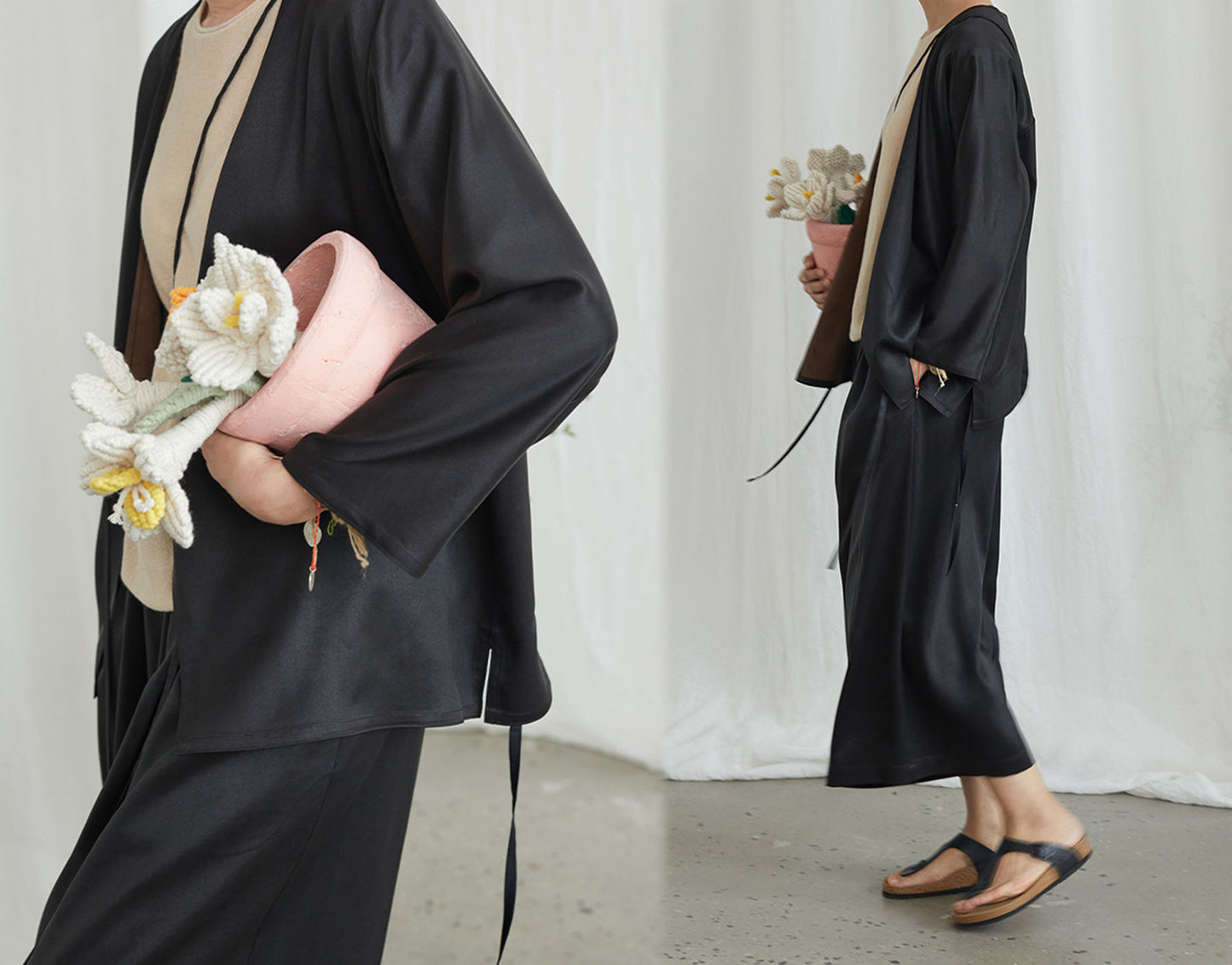 edoa Mud Silk Satin Jacket