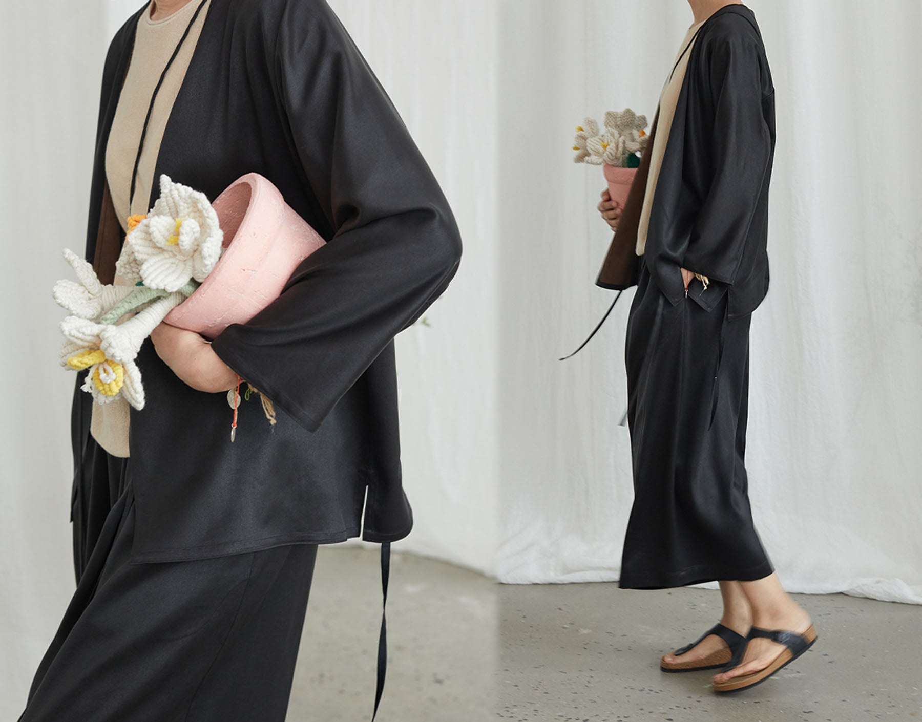 edoa Mud Silk Satin Jacket