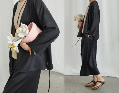 edoa Mud Silk Satin Jacket