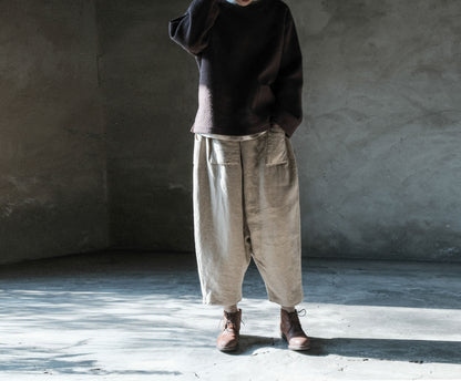 edoa Flax Linen Padded Harem Pants