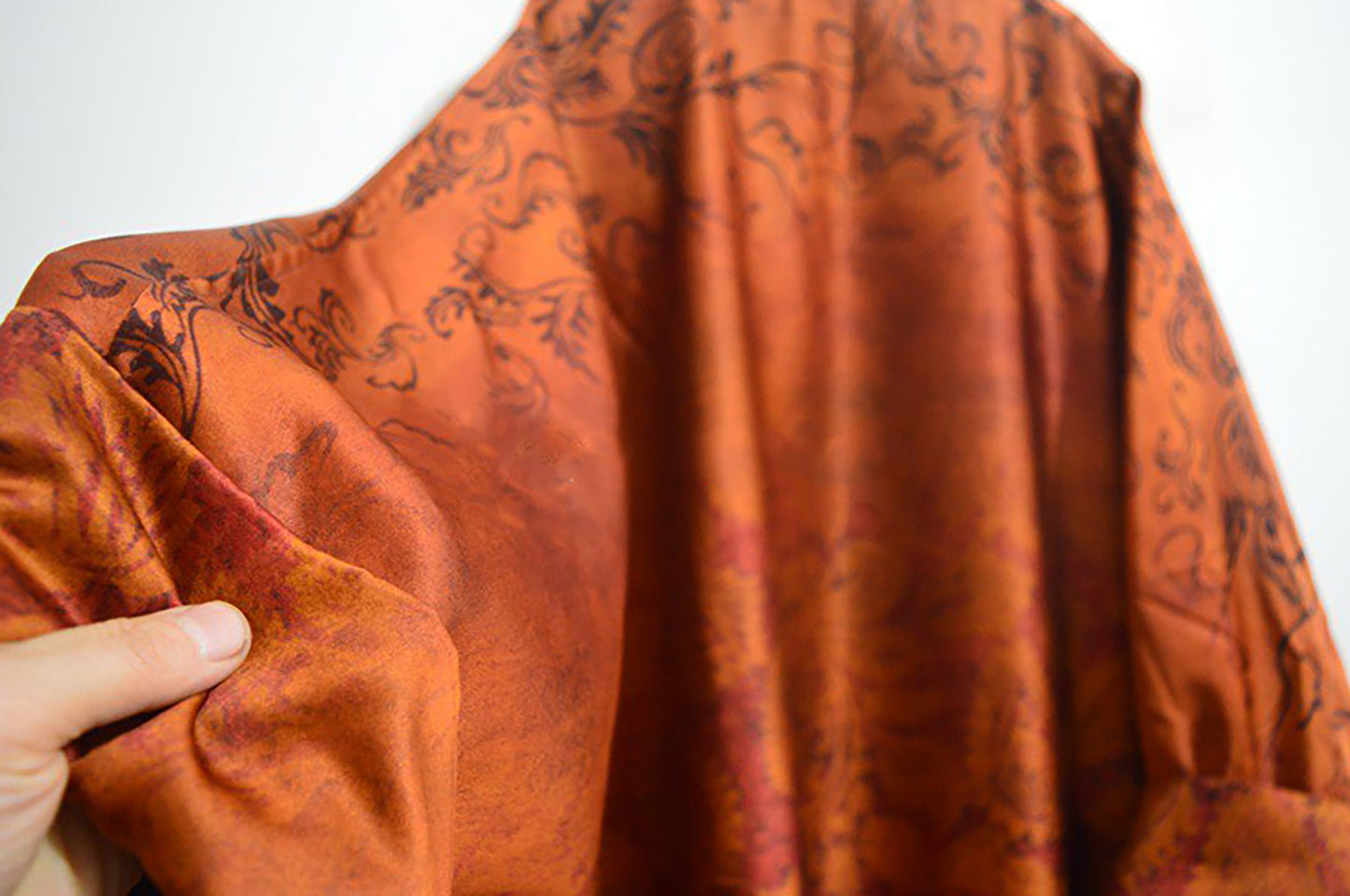 edoa Oversized Printed Mud Silk Charmeuse Kaftan Dress