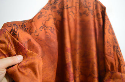 edoa Oversized Printed Mud Silk Charmeuse Kaftan Dress