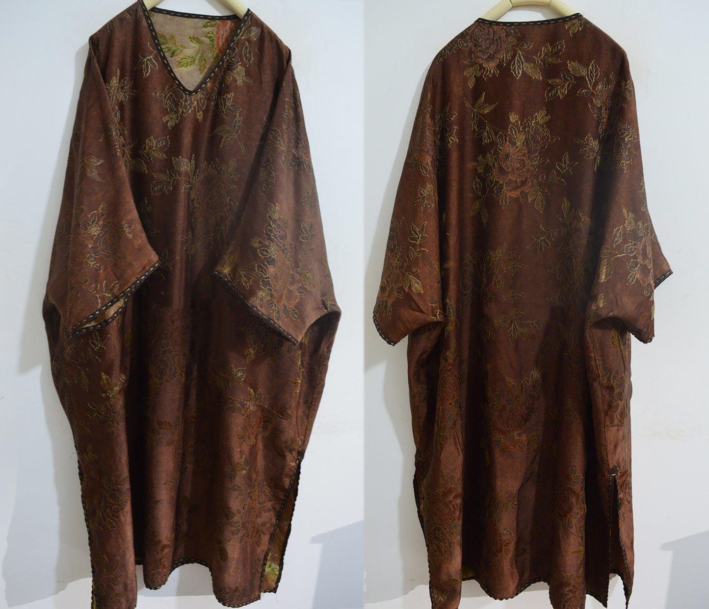 Reversible Mud Silk Song Brocade V-neck Dress dr0137 X283