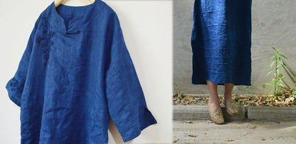 edoa Plant Dyed Linen Dress