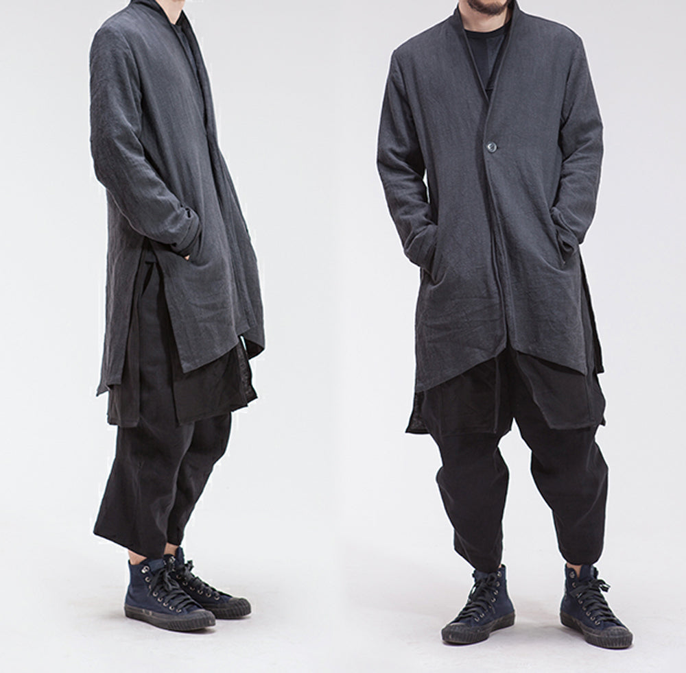 edoa double layer washed linen jacket