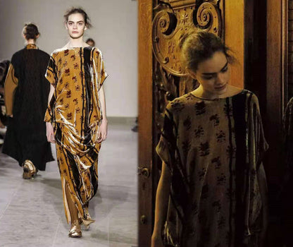 Silk Cotton Blend Velvet Dress dr0205 A436