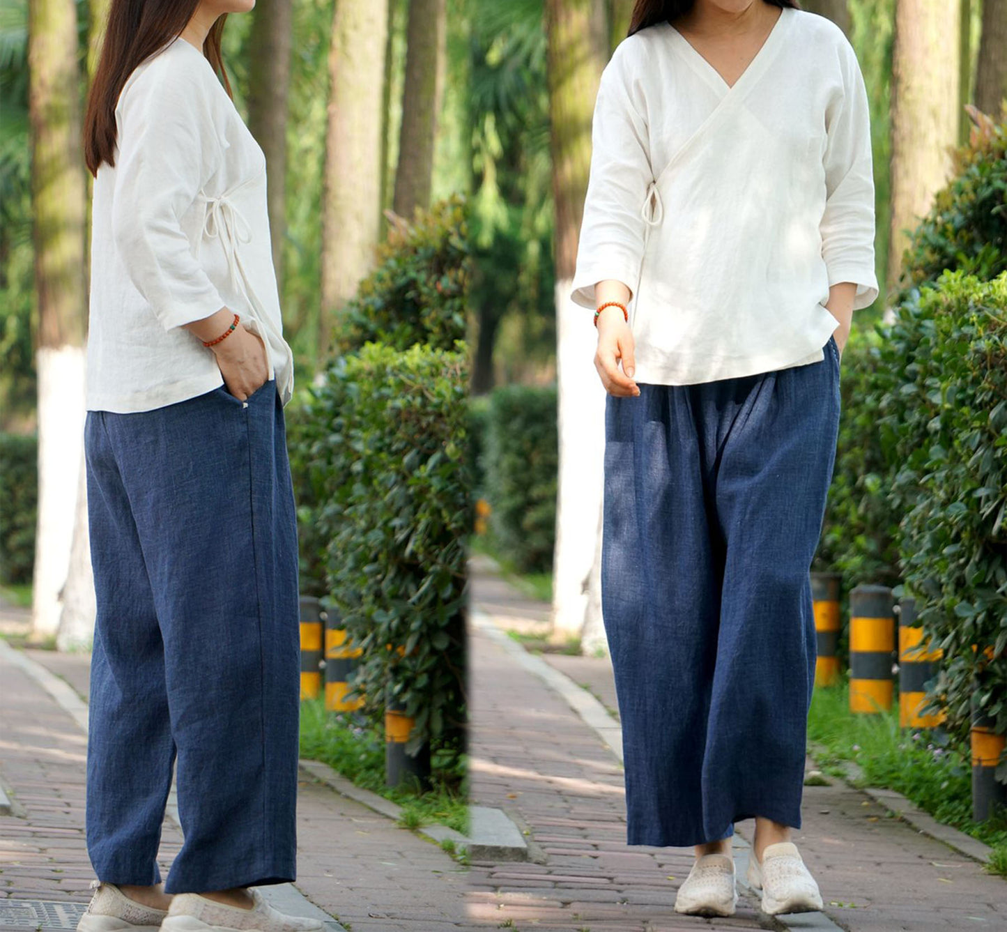 edoa Washed Linen Hanfu Top