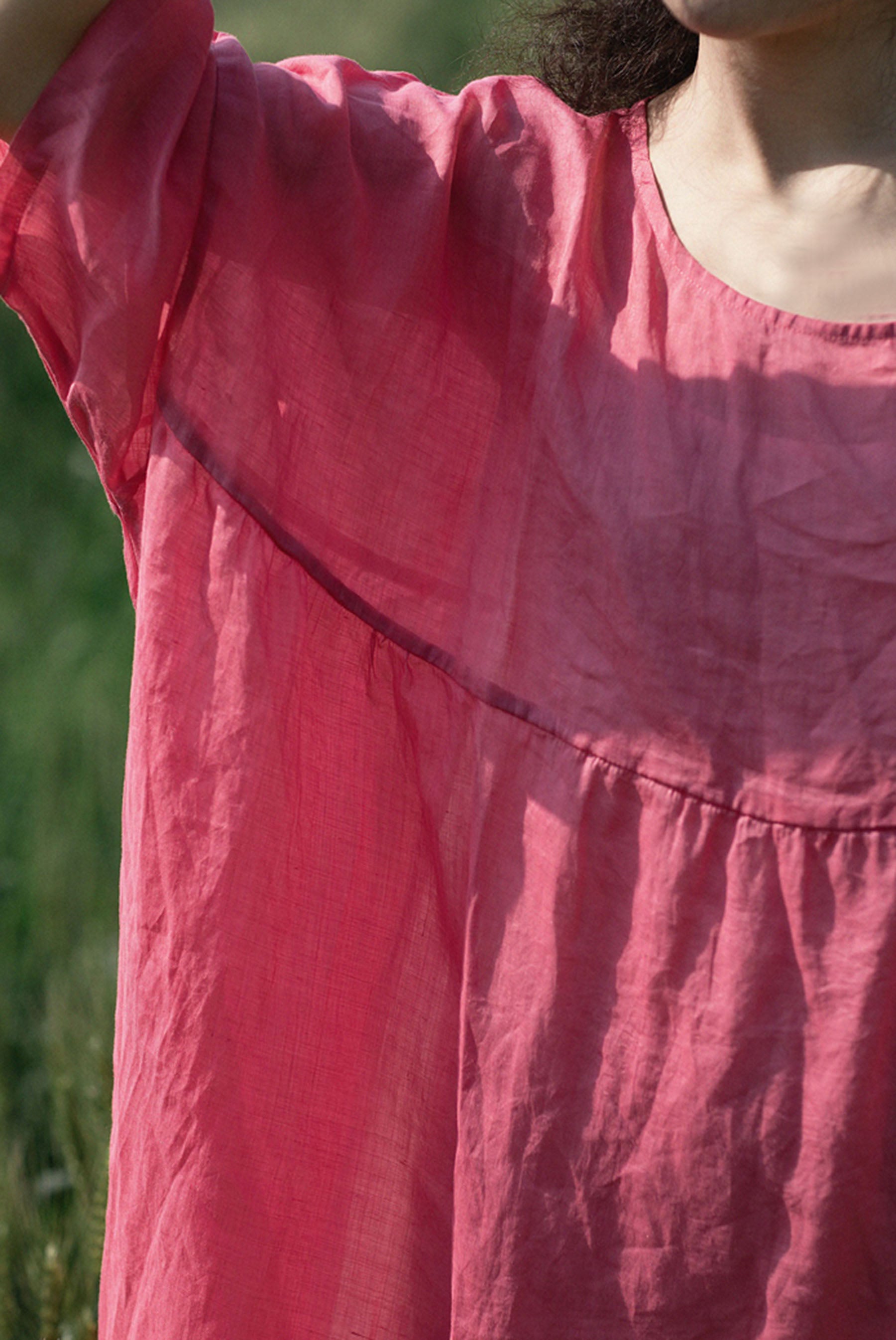 edoa Oversized Ramie High Waist Dress