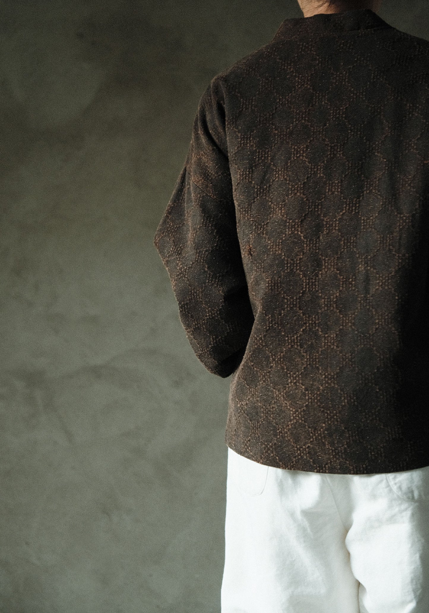 edoa Mud Tussah Silk Jacquard Padded Hanfu Jacket 