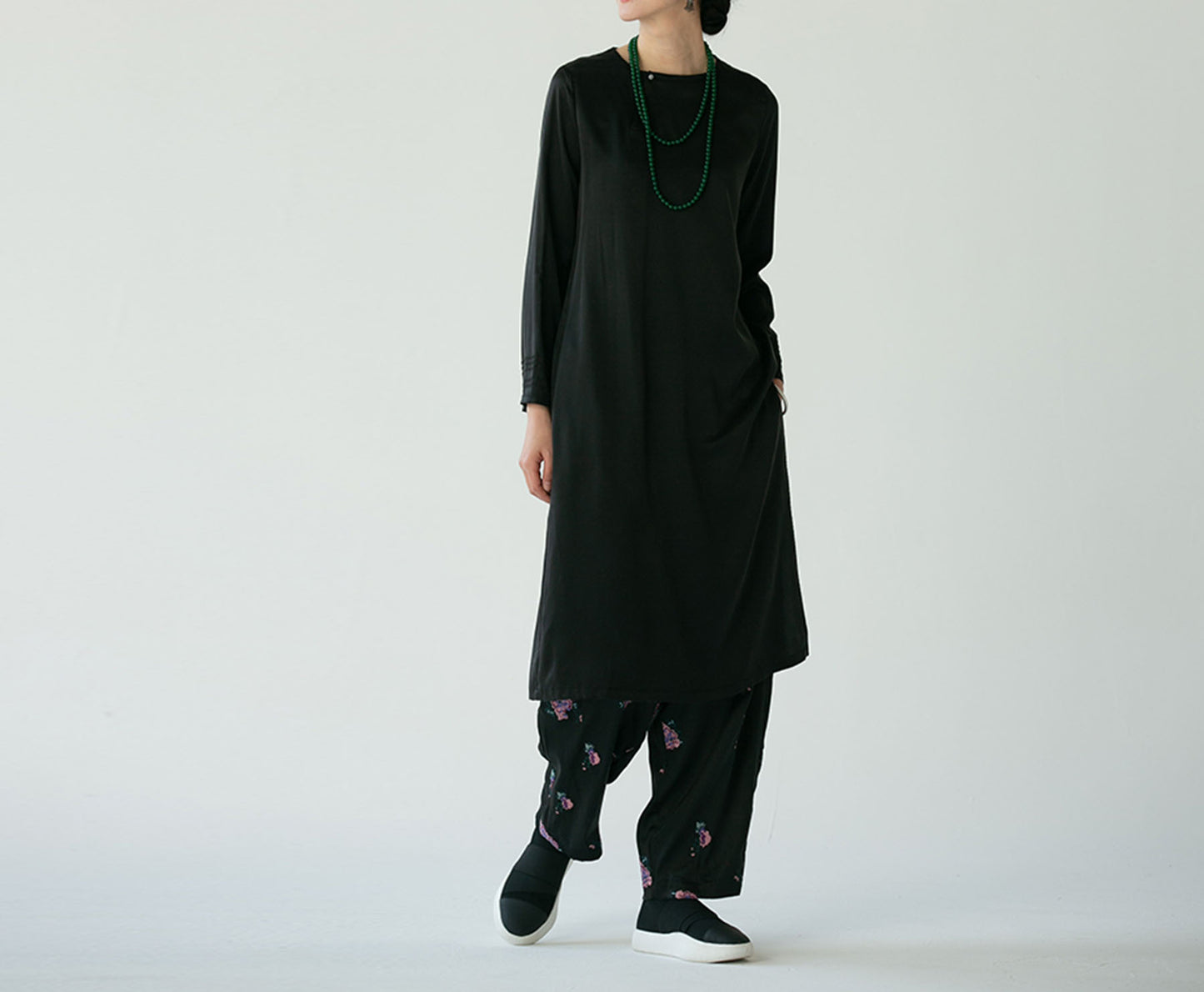 edoa Silk Charmeuse High Slit Tunic