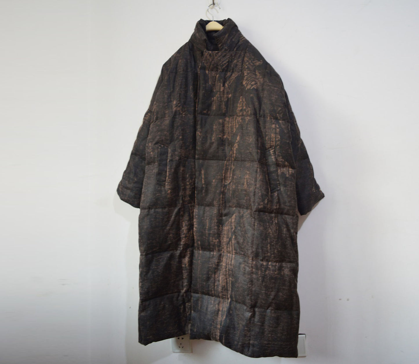 edoa Distressed Goose Down Long Coat