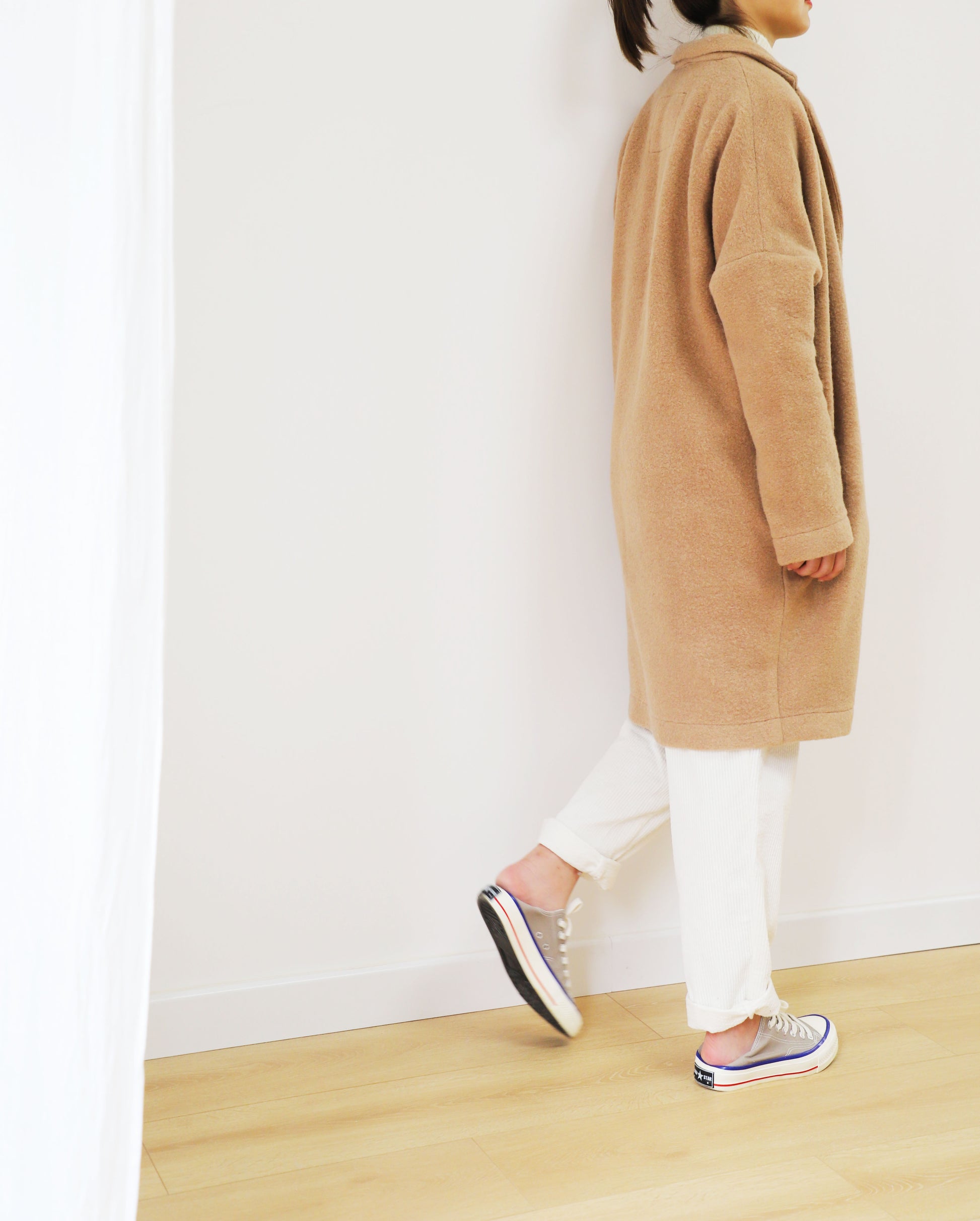 edoa Oversized Boiled Wool Cocoon Coat 