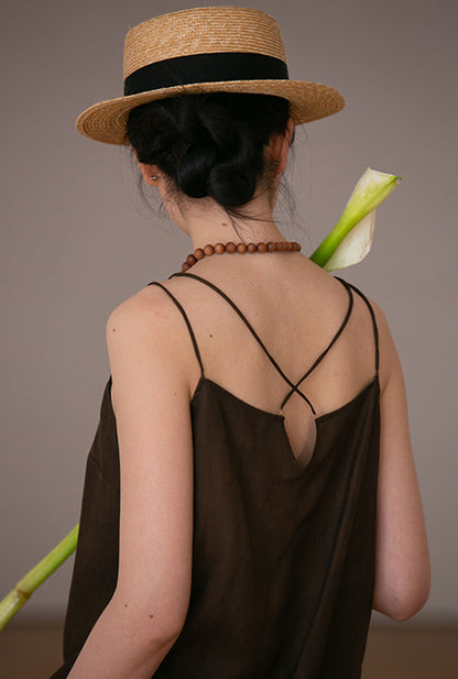 edoa  Mud Silk Slips Top