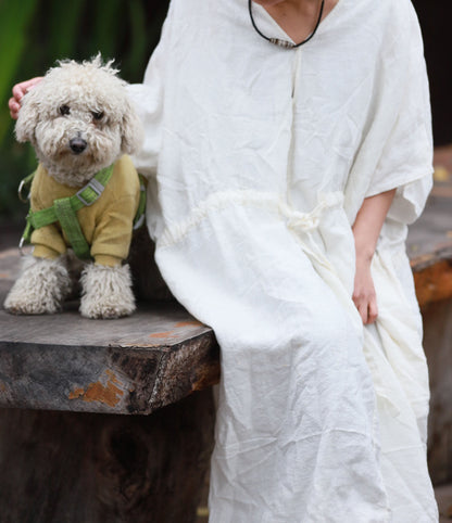edoa Oversized Linen Bohemian Dress