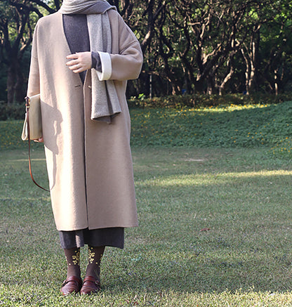 edoa Two-tone Double-faced Wool Coat