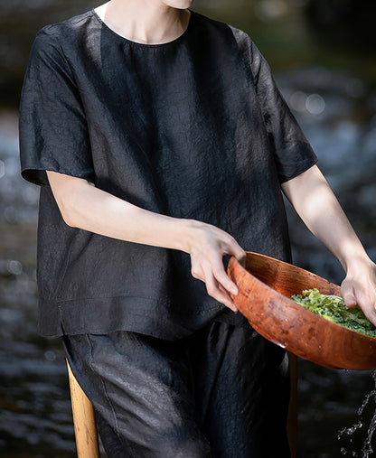 edoa Cracked Mud Silk Top