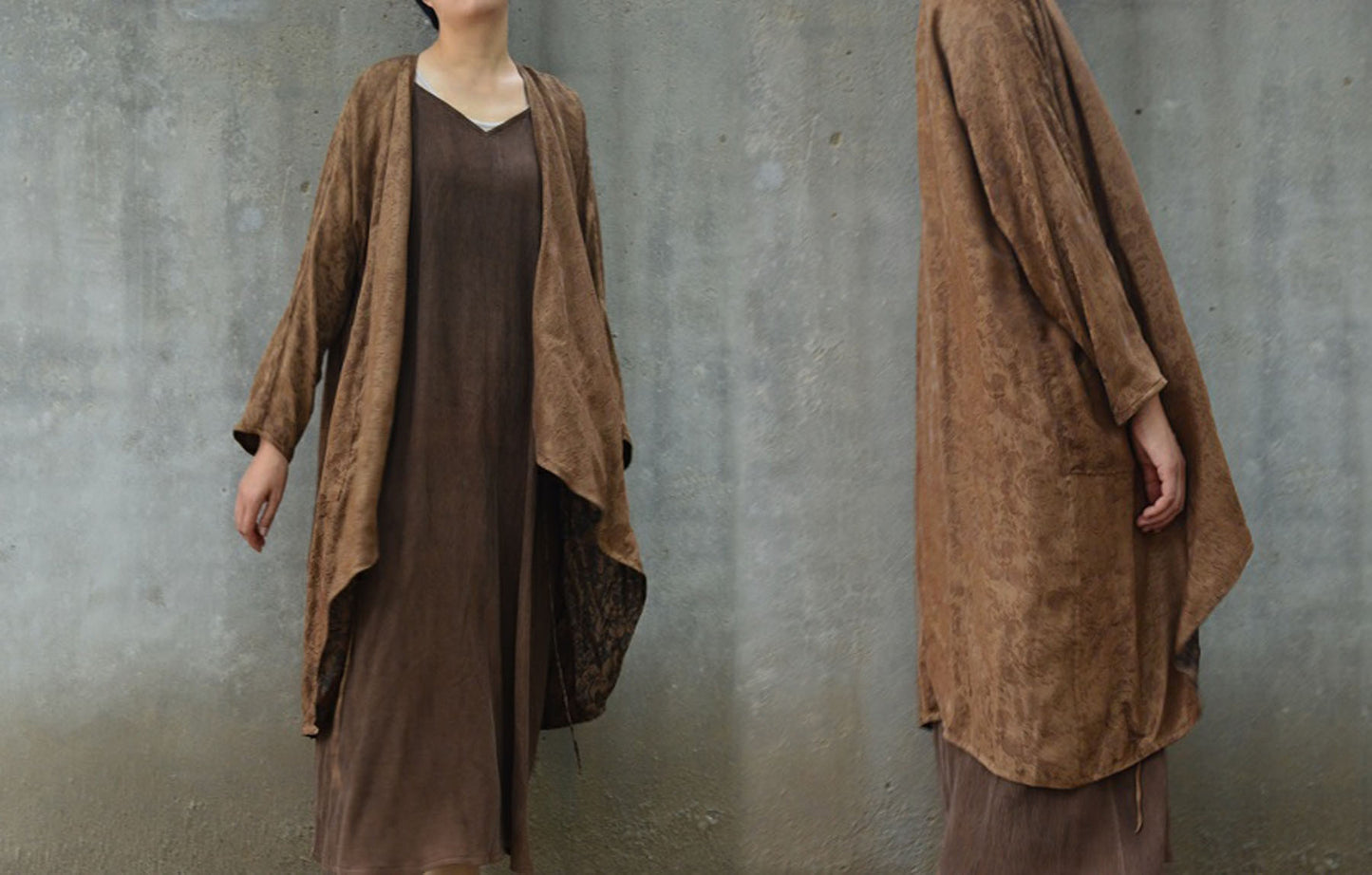 Reversible Mud Silk Tie Cardigan Jacket ja0052 A180