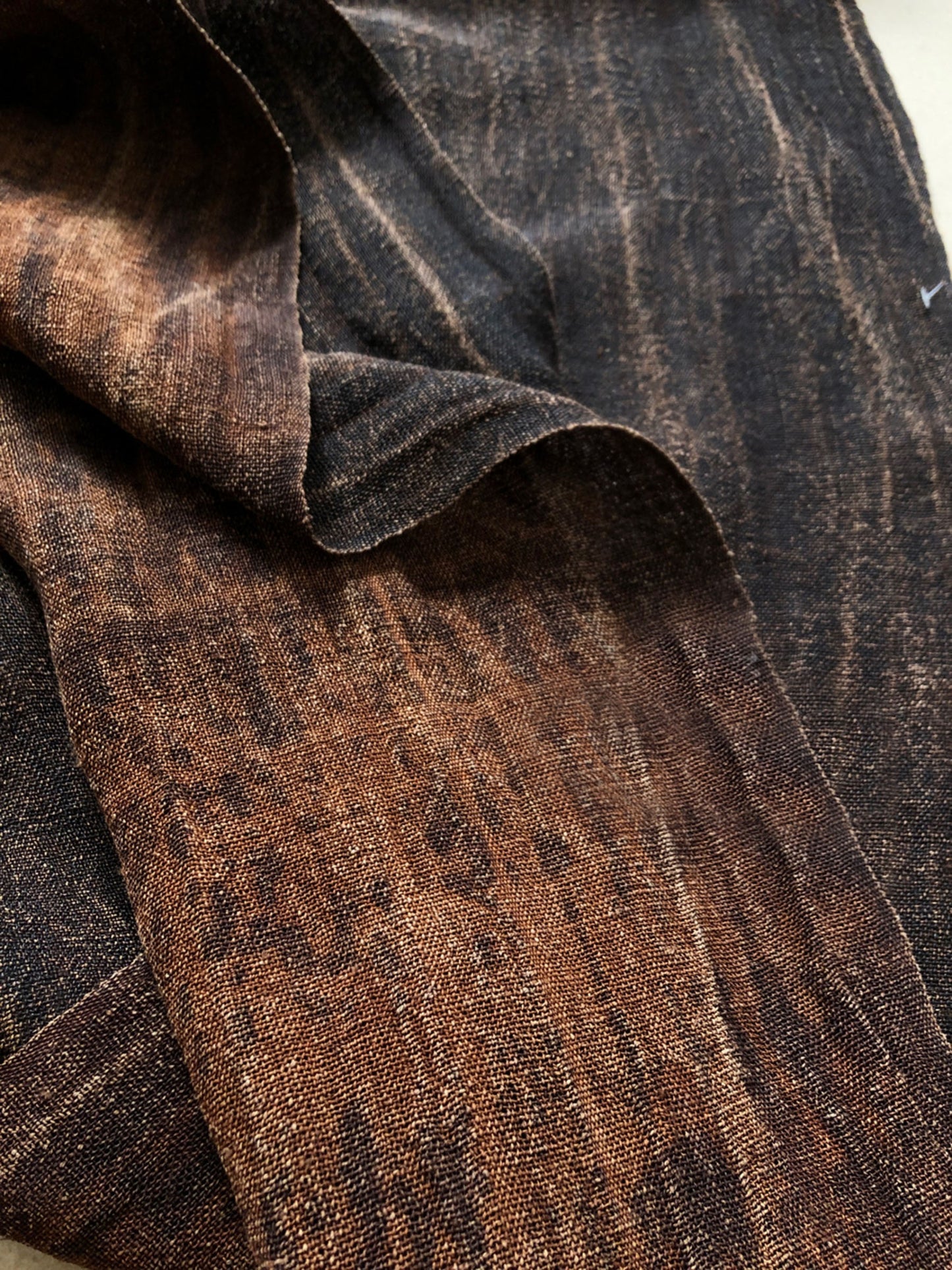 Loose Fitting Plant Dyed Hand Woven Linen Cardigan Jacket ja0062 A858