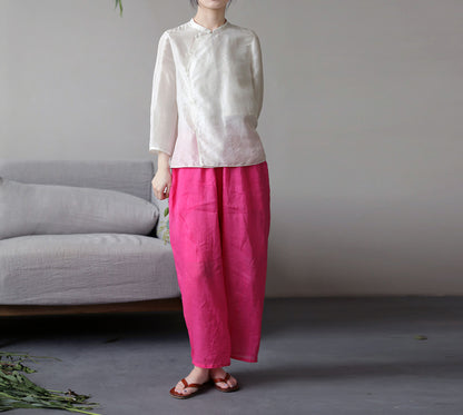edoa High Counted Ramie Crop Pants