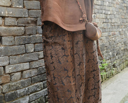 edoa Mud Silk Rose Juquard Skirt 